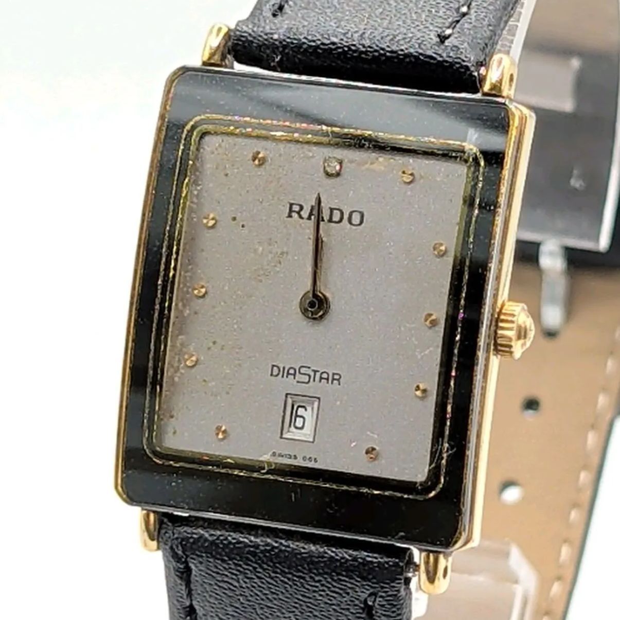 RADO Diastar 160.0281.3N Watch QZ Ladies Square Gold Black dial