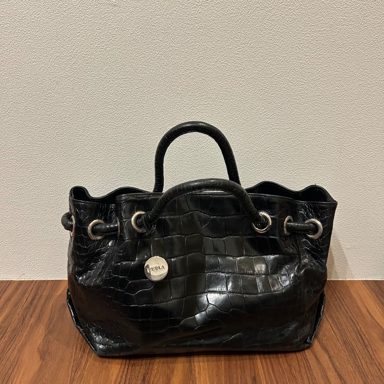 FURLA フルラ レディース トートバッグ ハンドバッグ クロコ型押し 