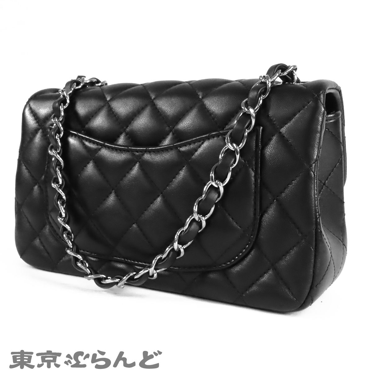 シャネル CHANEL ミニ マトラッセ ブラック シルバー金具 ラムスキン