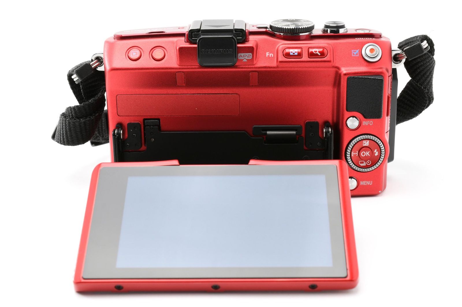 実用光学美品 箱あり Olympus オリンパス PEN Lite E-PL6 ボディ 赤