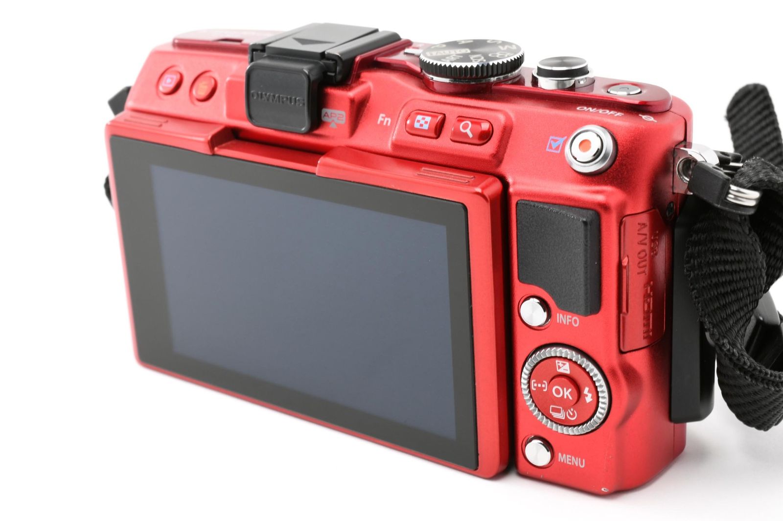 実用光学美品 箱あり Olympus オリンパス PEN Lite E-PL6 ボディ 赤