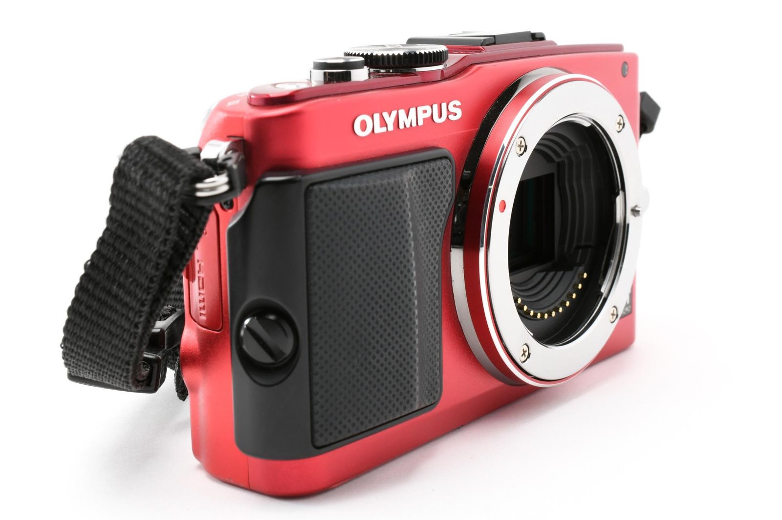 実用光学美品 箱あり Olympus オリンパス PEN Lite E-PL6 ボディ 赤