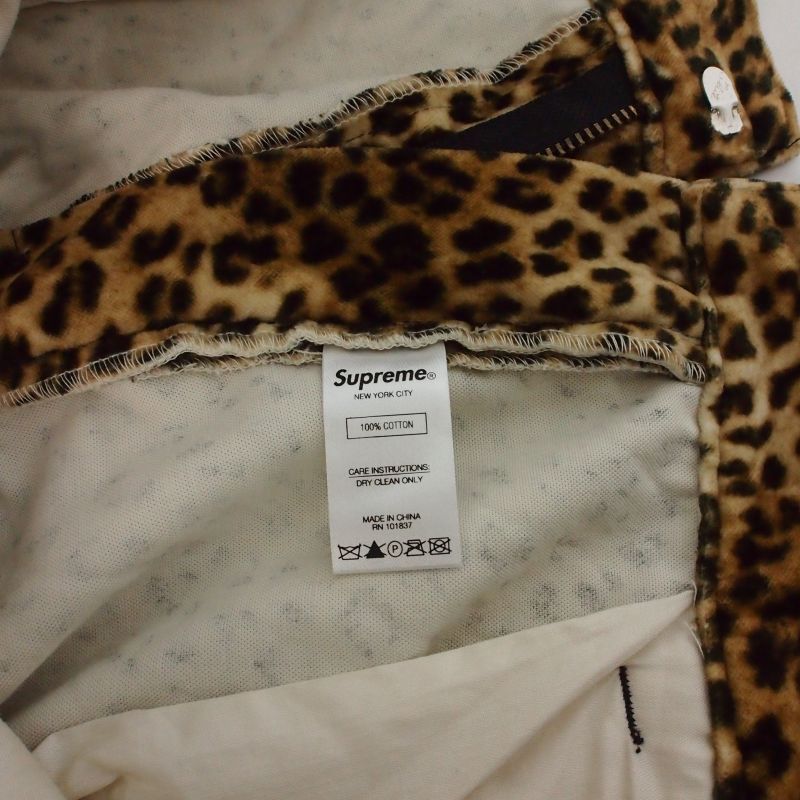 シュプリーム SUPREME 19SS Velvet Work Short Leopard ベルベット