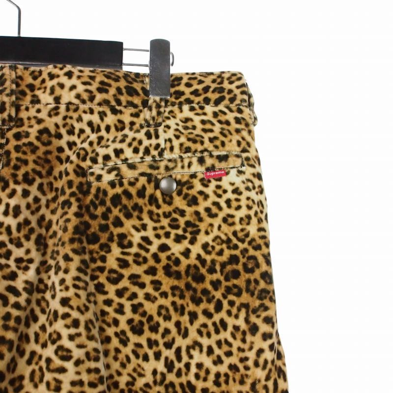 シュプリーム SUPREME 19SS Velvet Work Short Leopard ベルベット