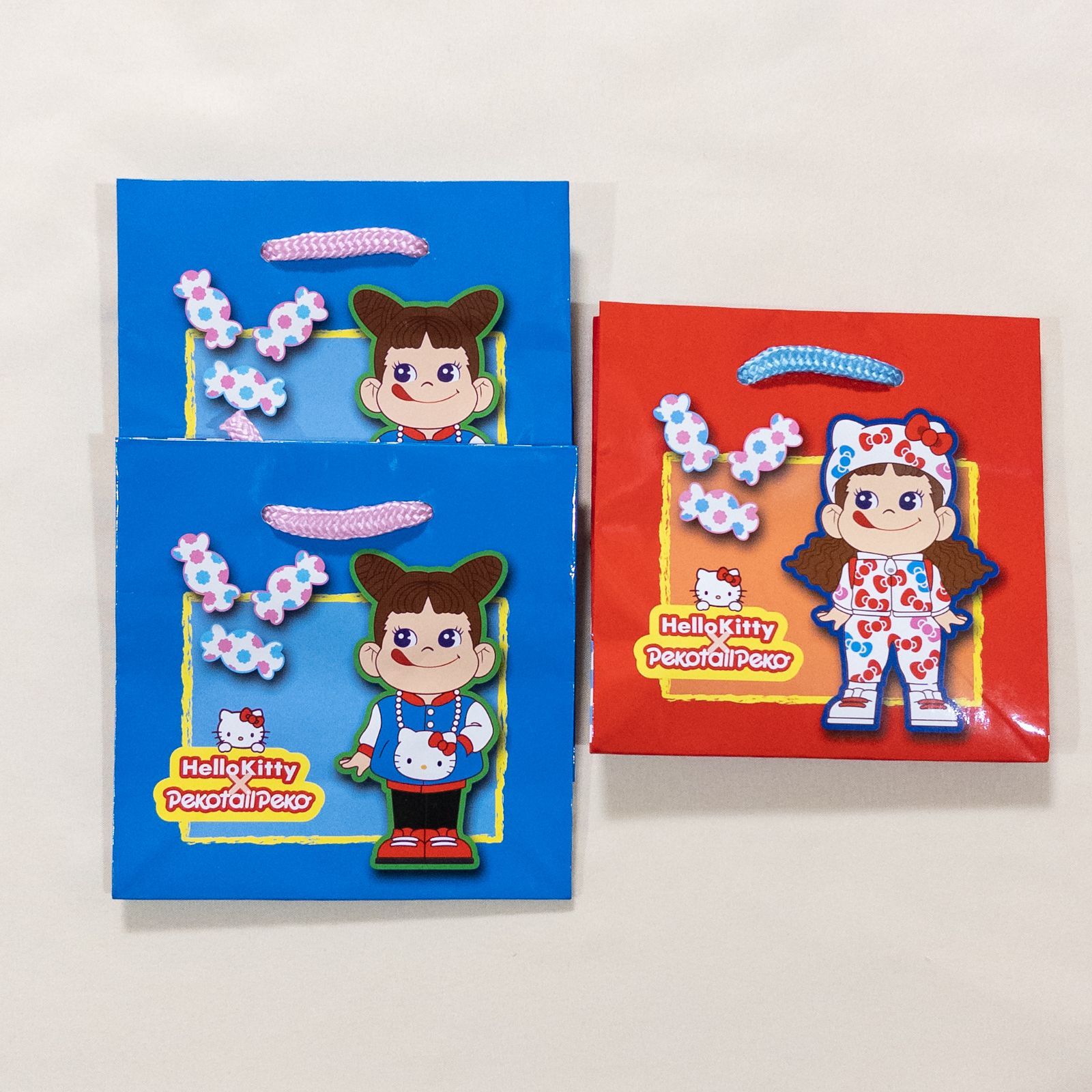 ペコちゃん キティちゃん コラボ 紙袋 3枚セット - メルカリ