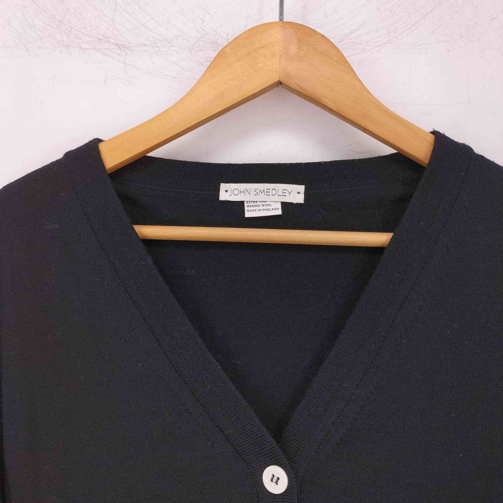 ジョンスメドレー JOHN SMEDLEY 英国製 ウール Vネック カーディガン