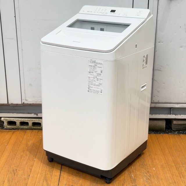 送料無料 パナソニック 全自動洗濯機 【中古】動作保証 PANASONIC NA-FA10K5 2025年製 10.0kg 縦型 ホワイト 凹み有 068042 C/24042