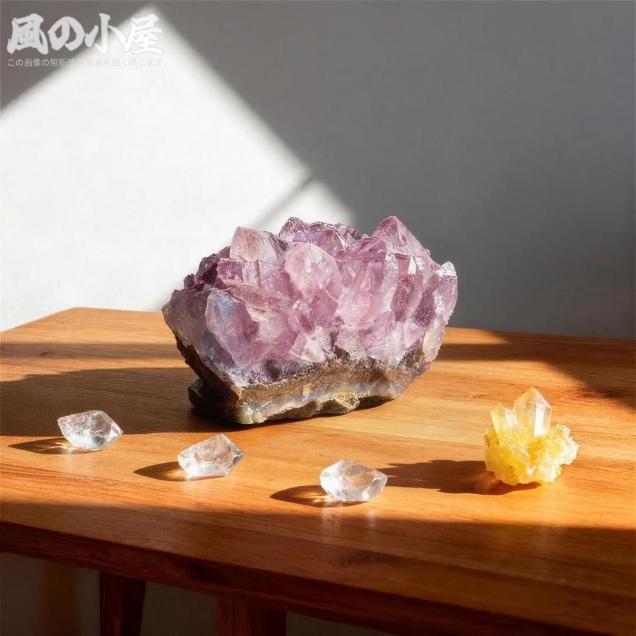 【人気商品】アメジスト 天然石 不揃い 風水 パープル 紫 クリスタルクラスター 100-150g 置物 オブジェ 保護石 厄除け インテリア 玄関 リビング 高級感 開運 運気向上