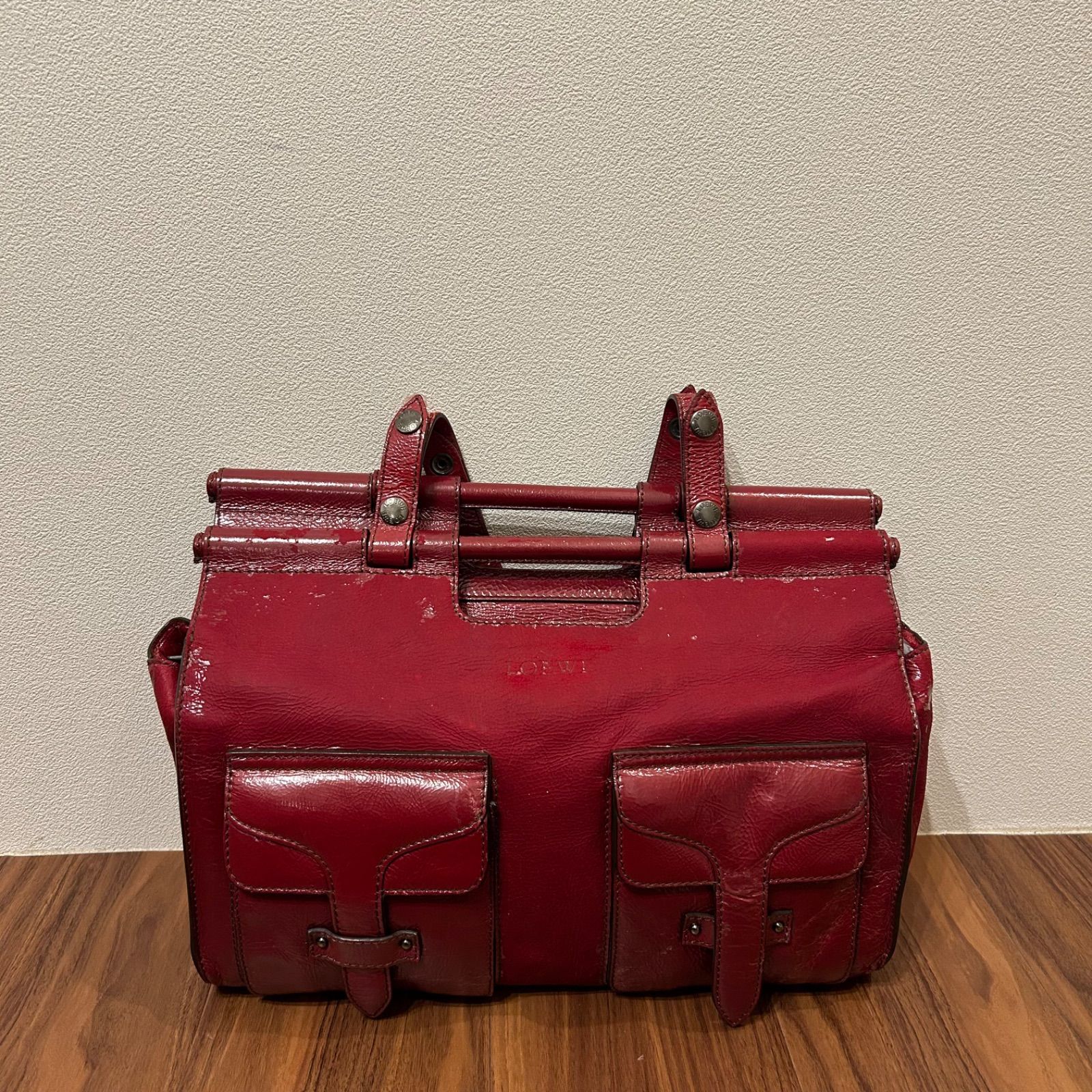 訳あり 希少 レア LOEWE ロエベ レディース トートバッグ ミニボストン