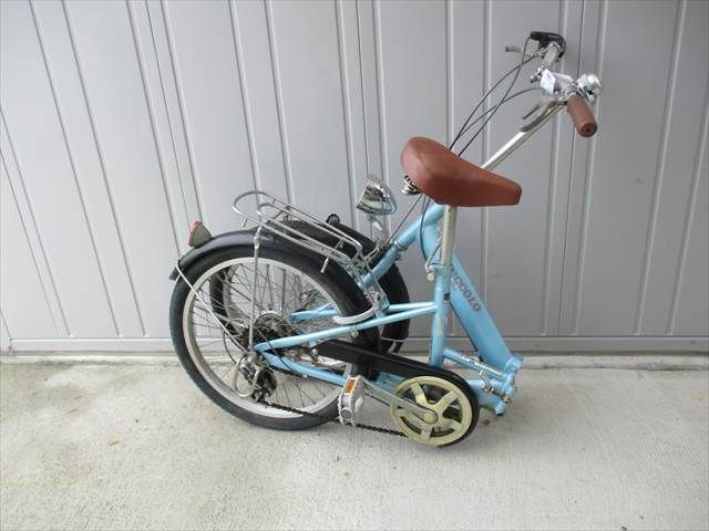 F261 ☆完成車発送 7800円☆ 折りたたみ中古自転車 ピッコロ ブルー 6 