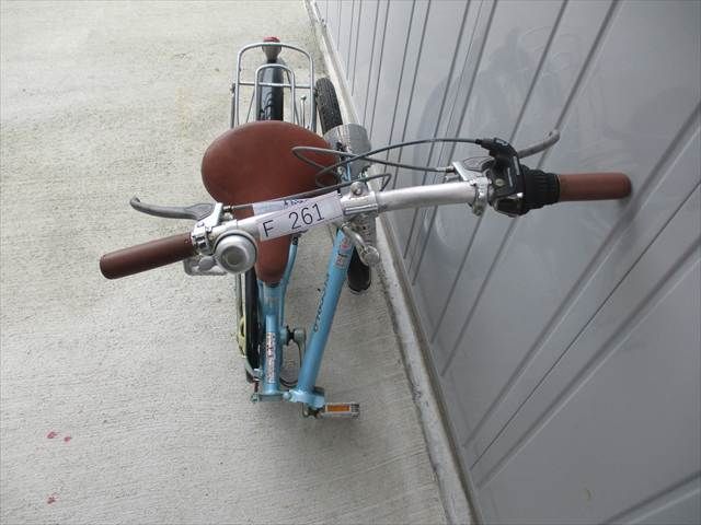 F261 ☆完成車発送 7800円☆ 折りたたみ中古自転車 ピッコロ ブルー 6 