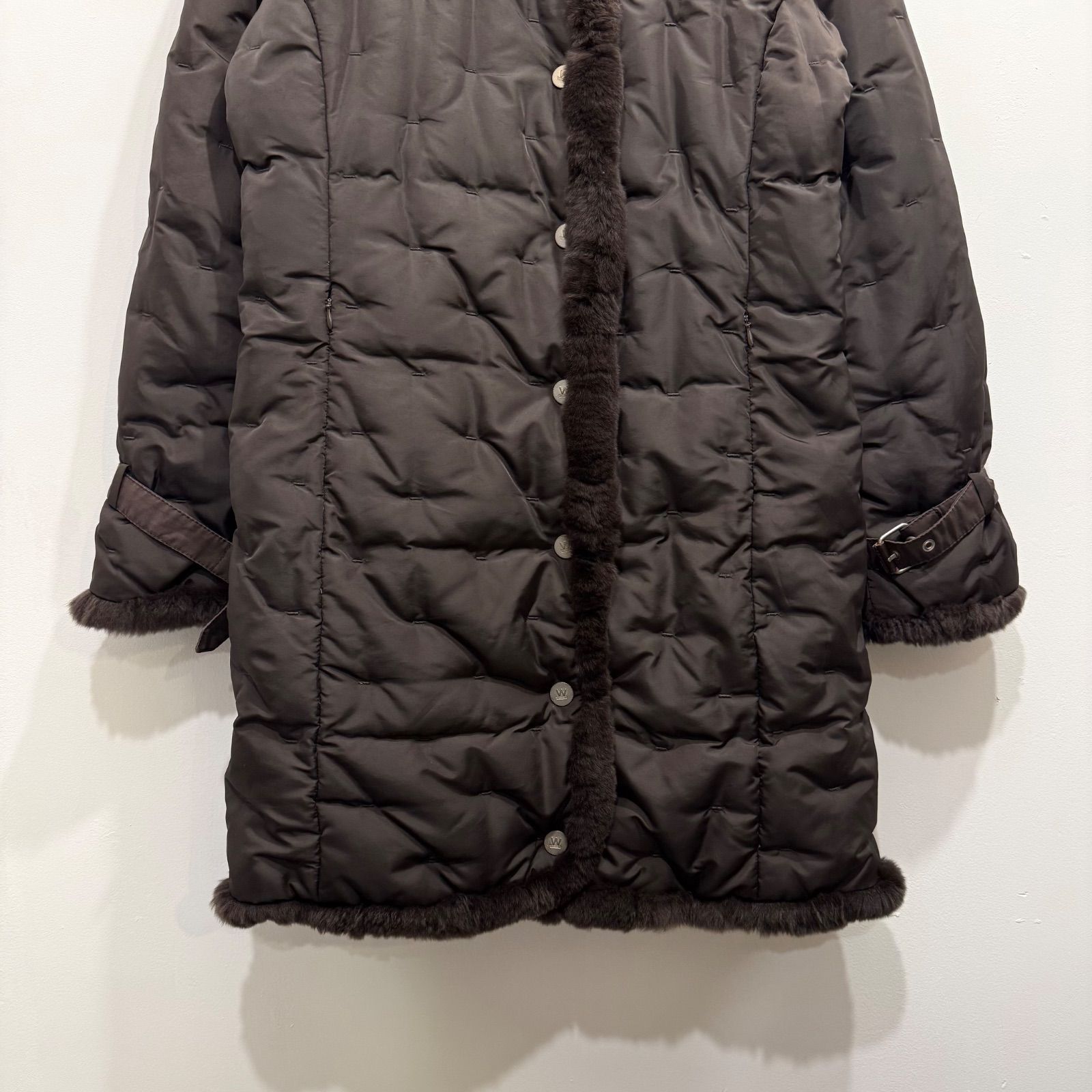MAXMARA WEEKEND LINE ダークブラウン ダウンコート MaxMara WEEKEND LINE ダウンコート ファー付き ブラウン 【送料込み