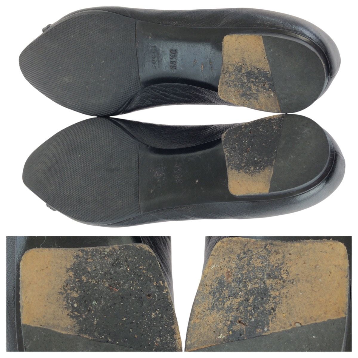 グッチ GUCCI パンプス インターロッキングG レザー ブラック 37.5 GUCCI グッチ インターロッキングG スタッズ ブラック 黒 ゴールド金具