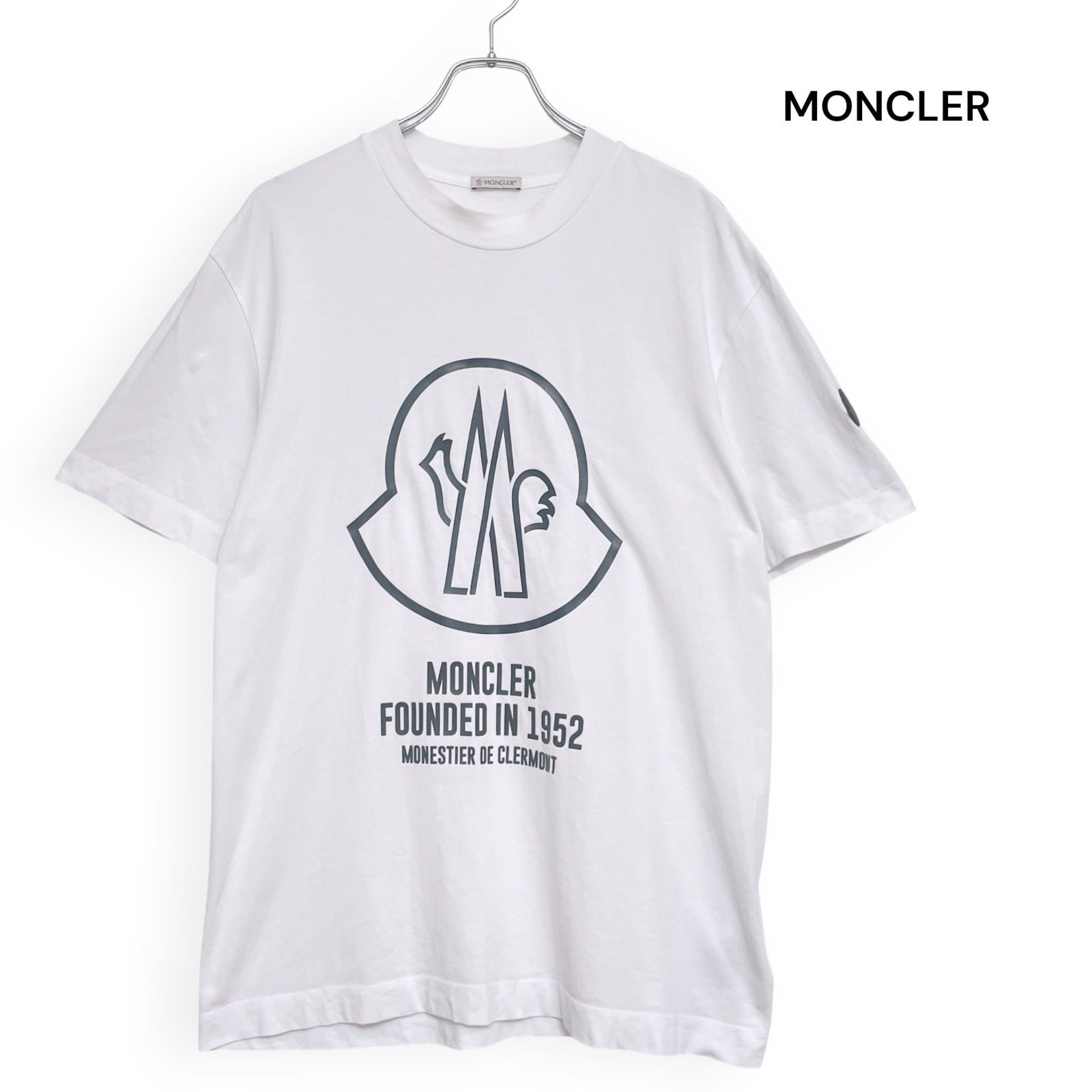 【美品　正規品認証確認済】MONCLER ロゴTシャツ Moncler モンクレール ビッグロゴ 半袖 Tシャツ SizeM /R26526 - メルカリ