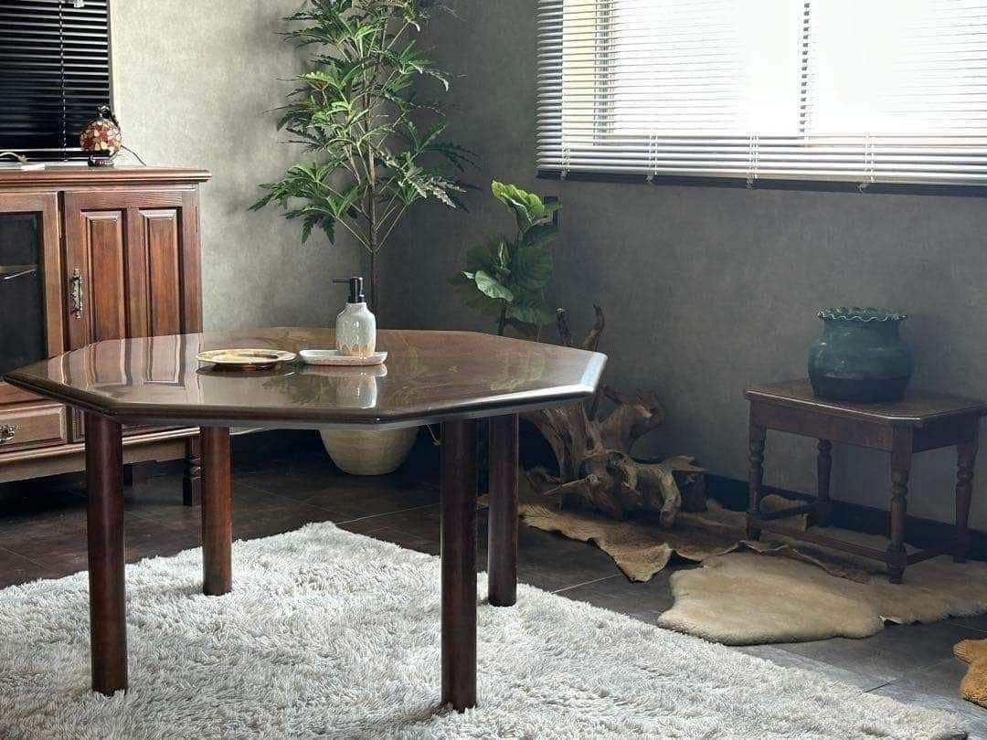 希少品　FUJI FUNITURE フジファニチア　レトロ　八角形テーブル 希少品 FUJI FUNITURE フジファニチア レトロ 八角形テーブル - メルカリ