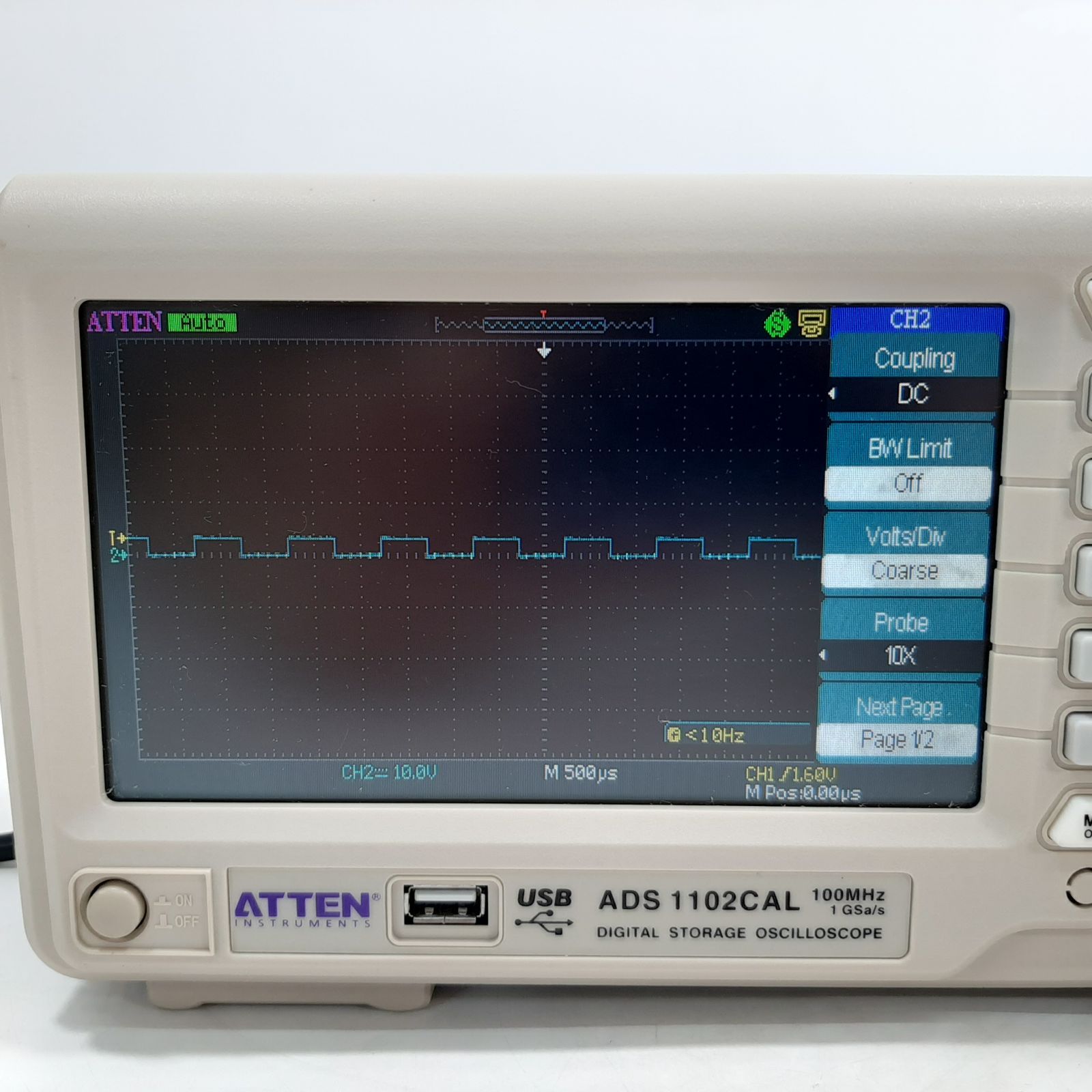 ATTEN ADS1102CAL デジタルストレージオシロスコープ 100MHz 1GSa/s 