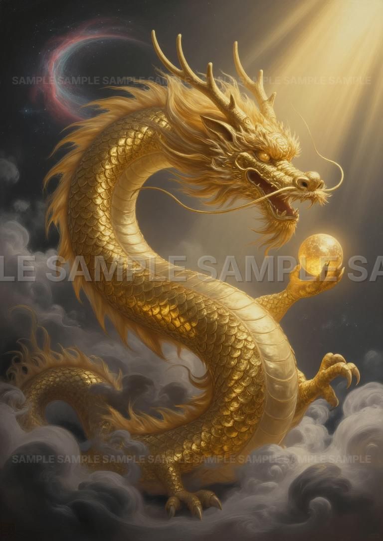 AIアート】【昇龍】開運 龍神 金運 財運 招福 縁起物 アート 竜 芸術