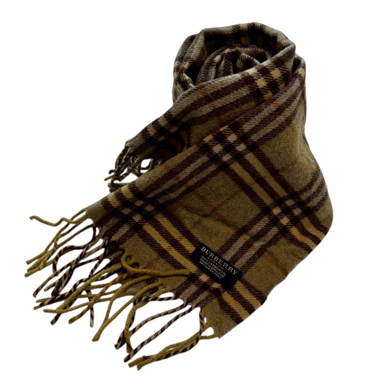 BURBERRY LONDON バーバリーロンドン マフラー チェック柄 ウール グリーン ブラウン オレンジ ベージュ フリンジ ノバチェック メンズ レディース ユニセックス 防寒 ストール 秋冬 定番 ブランド小物 8,954円