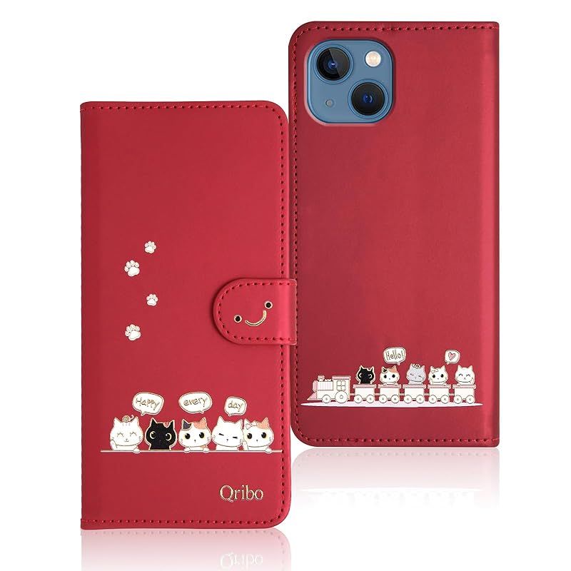 新品】 Qribo 適用の iPhone13 ケース 手帳型 アイフォン13 カバー