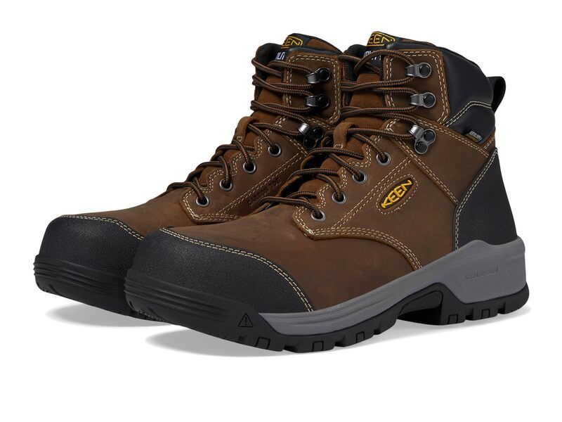 キーン メンズ シューズ ブーツ・レインブーツ KEEN Utility Evanston 6 Composite Toe Waterproof BisonBlack ブラック