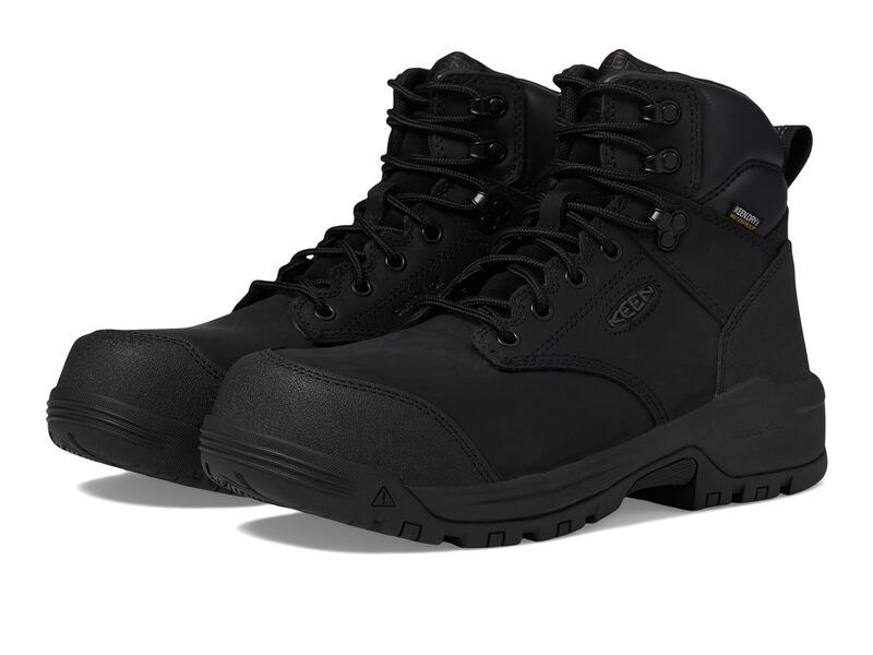 キーン メンズ シューズ ブーツ・レインブーツ KEEN Utility Evanston 6 Composite Toe Waterproof BlackBlack ブラック