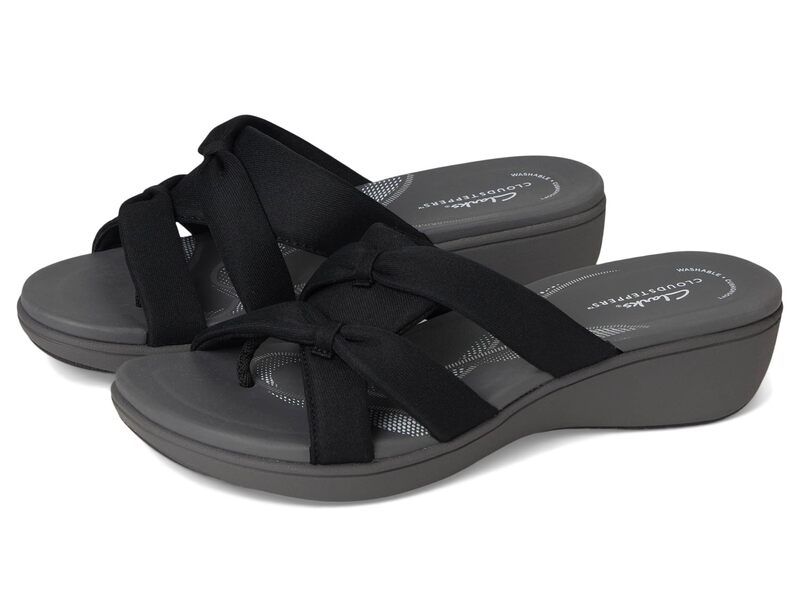クラークス レディース シューズ ヒール Clarks Breeze Rae Cam BlackGrey Text ブラック