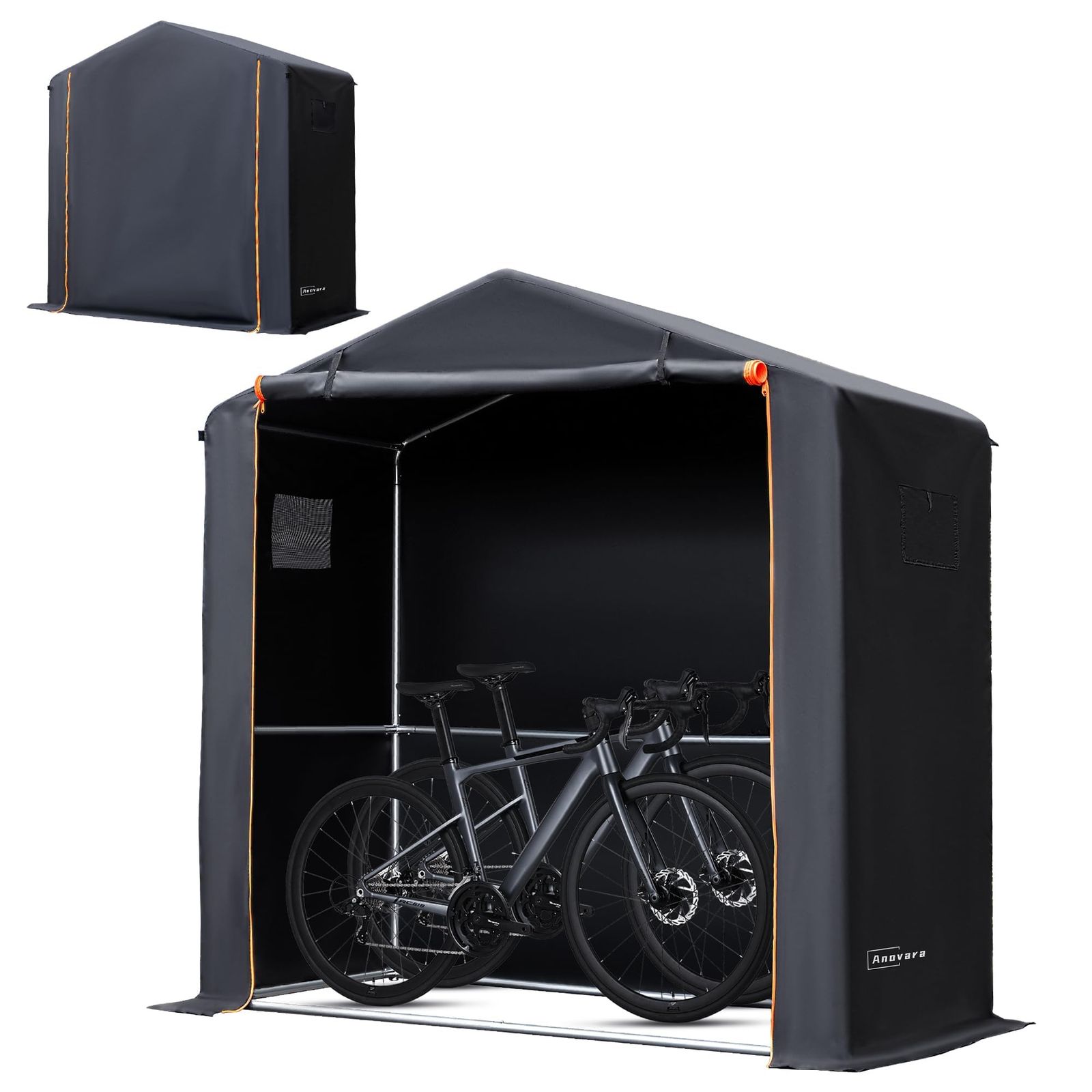 N◆Anovara(アノヴァラ) サイクルハウス バイクガレージ サイクルポート 1台用~2台用 自転車置き場 屋外 サイクルガレージ バイク ガレージ ガレージテント 自転車 テント 屋根 車庫 自転車小屋 バイク テント 大な正門 物置 a0fdeda5