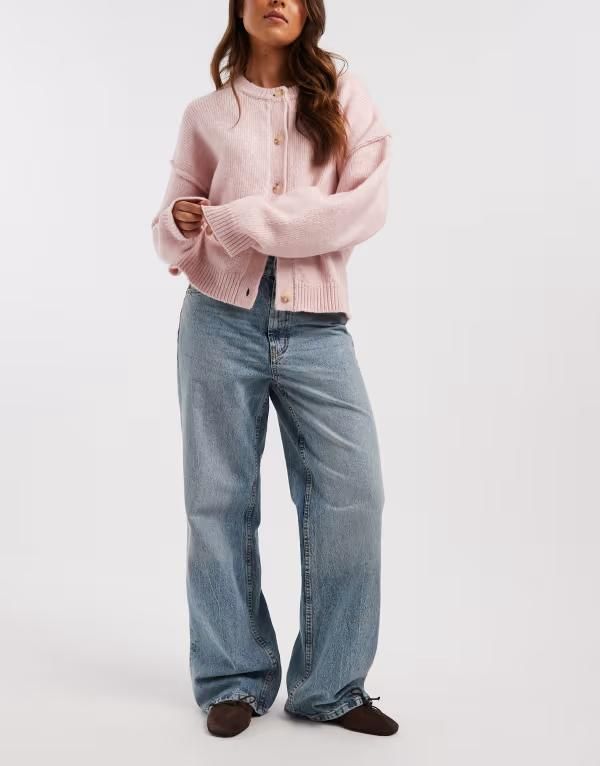 エイソス レディース ボトムス デニムパンツ ワイドレッグ ヴィンテージ ジーンズ ASOS DESIGN wide leg dad jeans in light vintage wash Circu