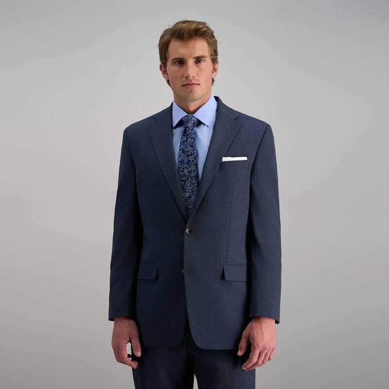 ハガー メンズ アウター ジャケット・ブルゾン Mens Haggar Premium ClassicFit Stretch Suit Jacket Blue Heather ヘザー