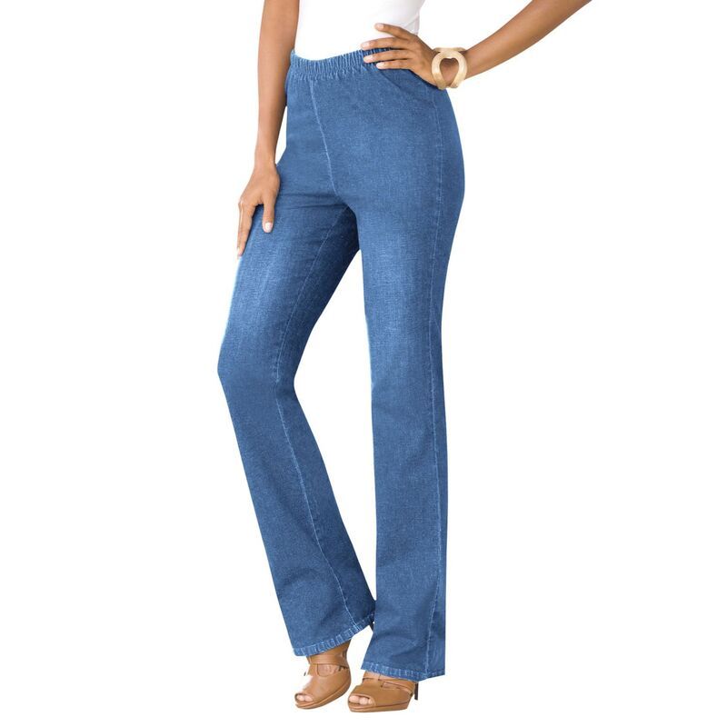 ロアマンズ レディース ボトムス デニムパンツ ブーツカット プラスサイズ ブーツ Roamans Womens Plusize Bootcut Comfort Stretch Jean Light