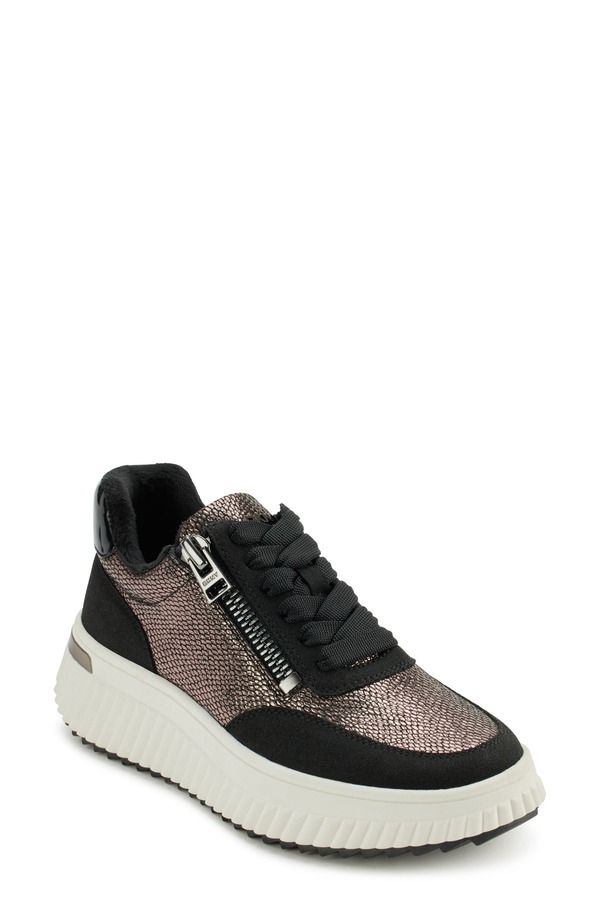 ダナ キャラン ニューヨーク レディース シューズ スニーカー DKNY Laurence Wedge Sneaker Pewter Black ブラック