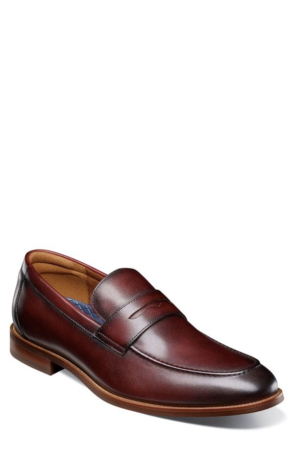 フローシャイム メンズ シューズ ローファー Florsheim Rucci Apron Toe Penny Loafer Burgundy バーガンディ