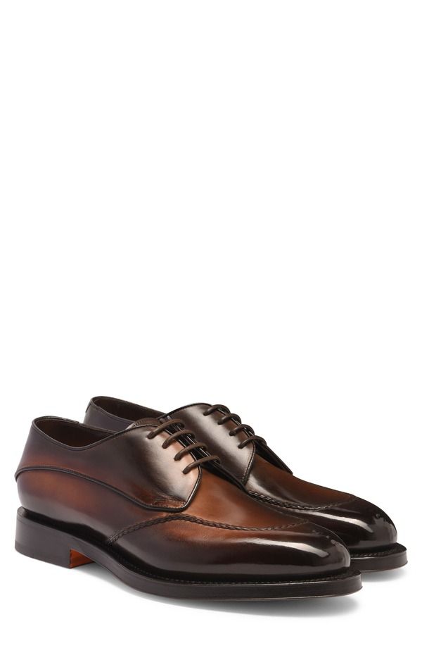 サントーニ メンズ シューズ ダービー レース Santoni LaceUp Derby Dark BrownT50 ブラウン