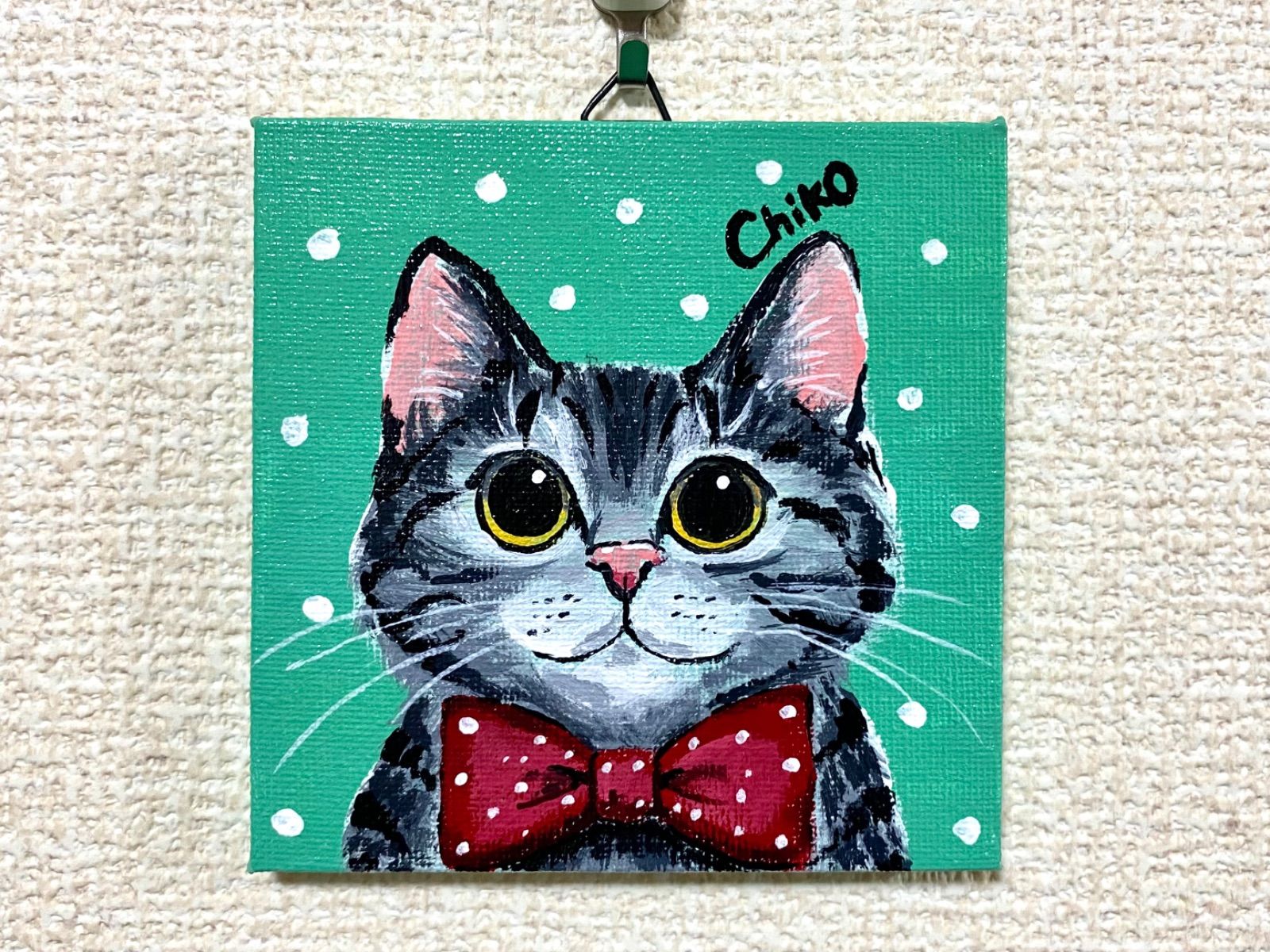 猫 ミニキャンバス アクリル画 - メルカリ