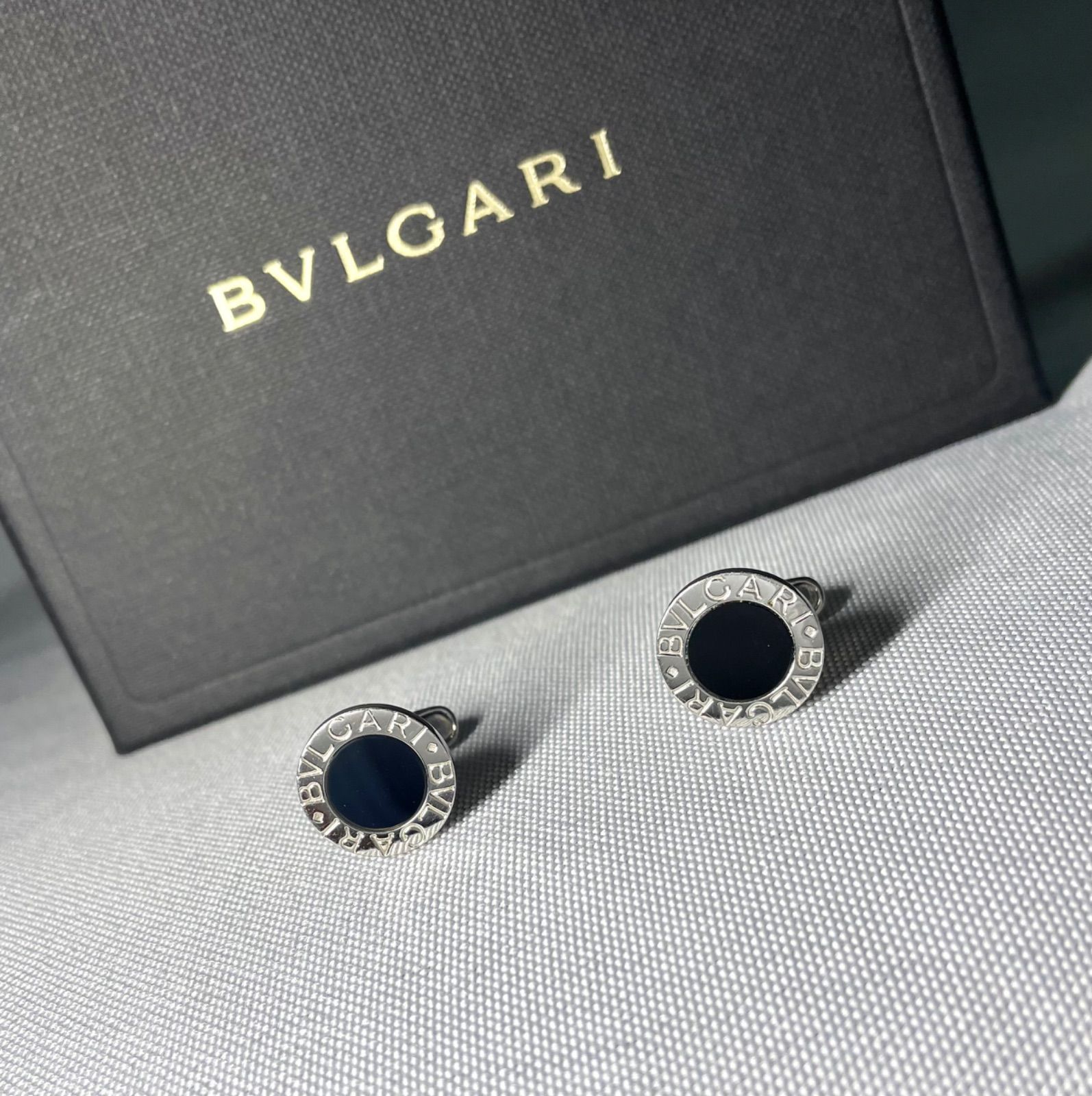 美品 BVLGARI ブルガリ B-ZERO ロゴ ブラックオニキス & スターリング