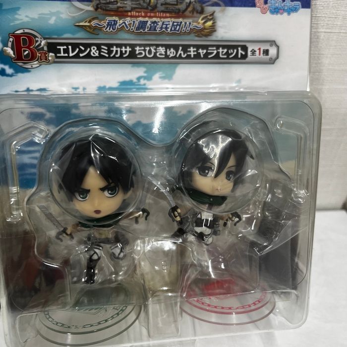 未開封 一番くじ ちび きゅんキャラセット 進撃の巨人 エレン ミカサ