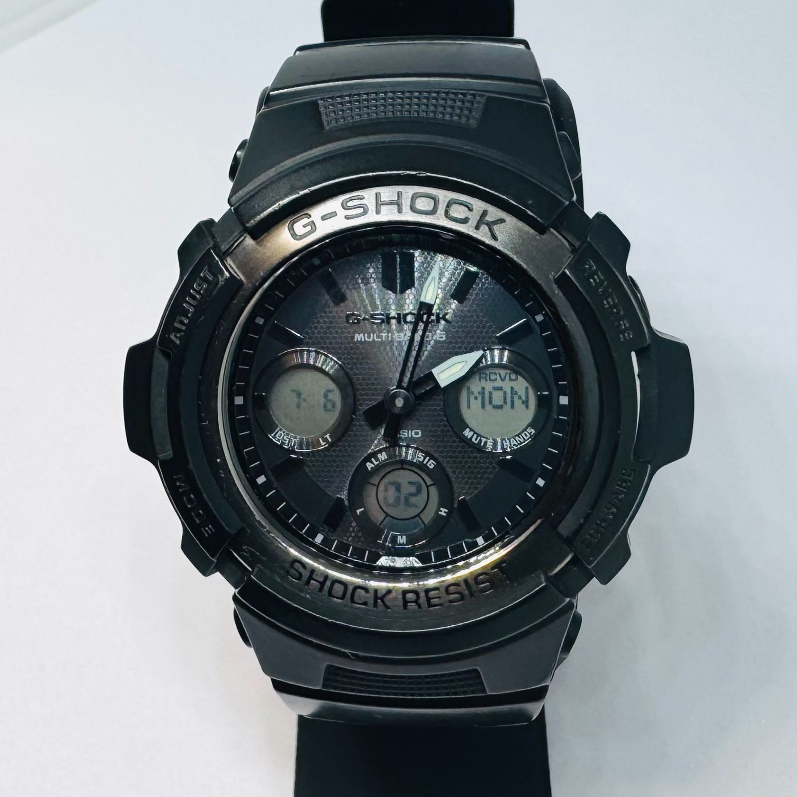 稼働／美品】G-SHOCK AWG-M100SBB 電波ソーラー アナデジ ソリッド