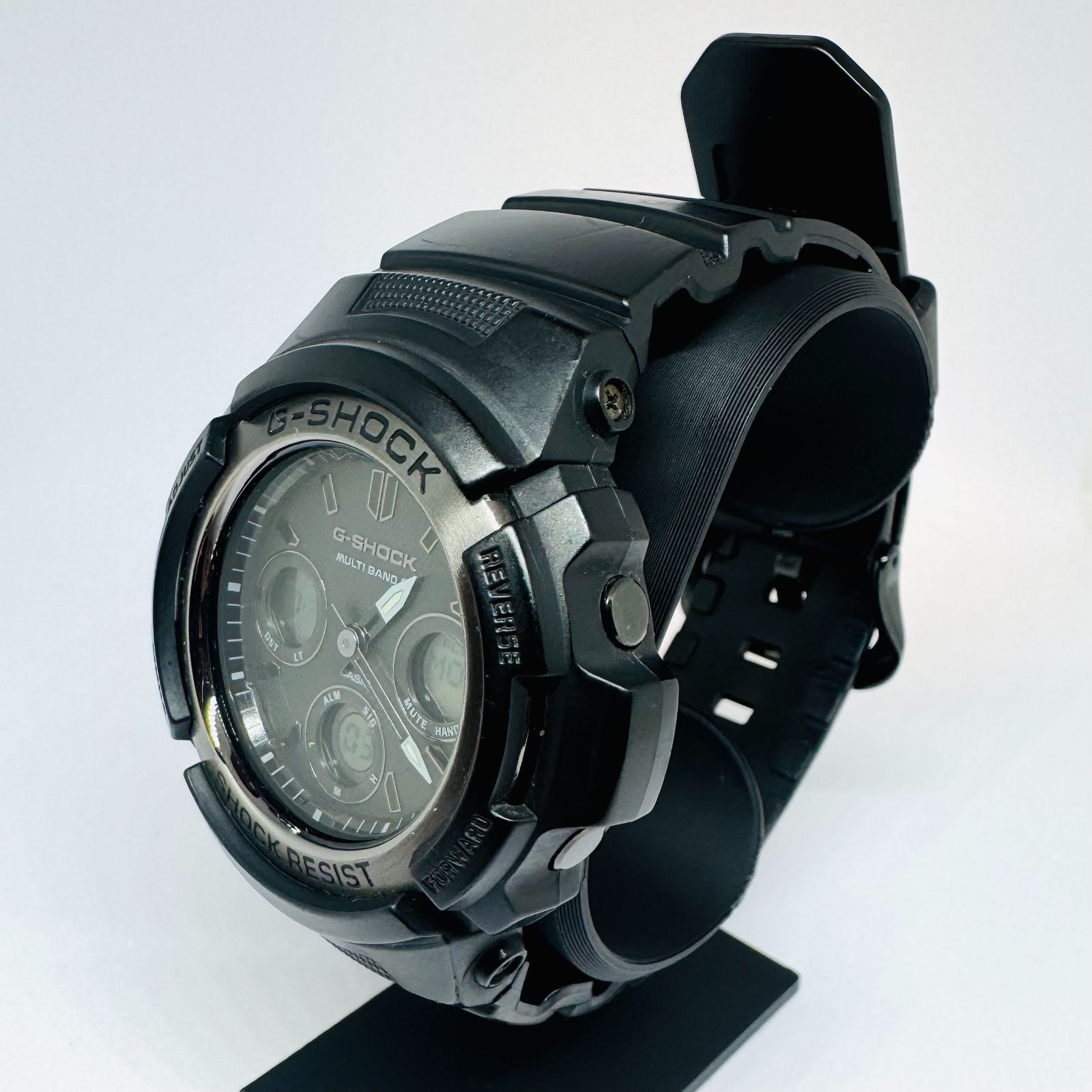 稼働／美品】G-SHOCK AWG-M100SBB 電波ソーラー アナデジ ソリッド