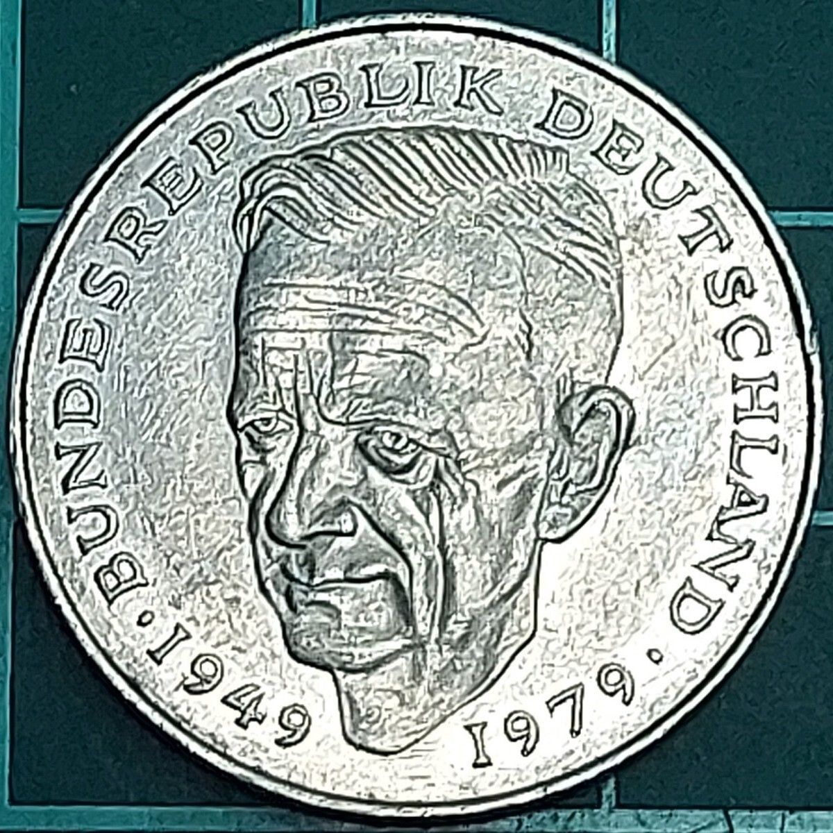 1989年 J刻印 ドイツ 2マルク 白銅貨 テアトル・ホイス ヨーロッパ