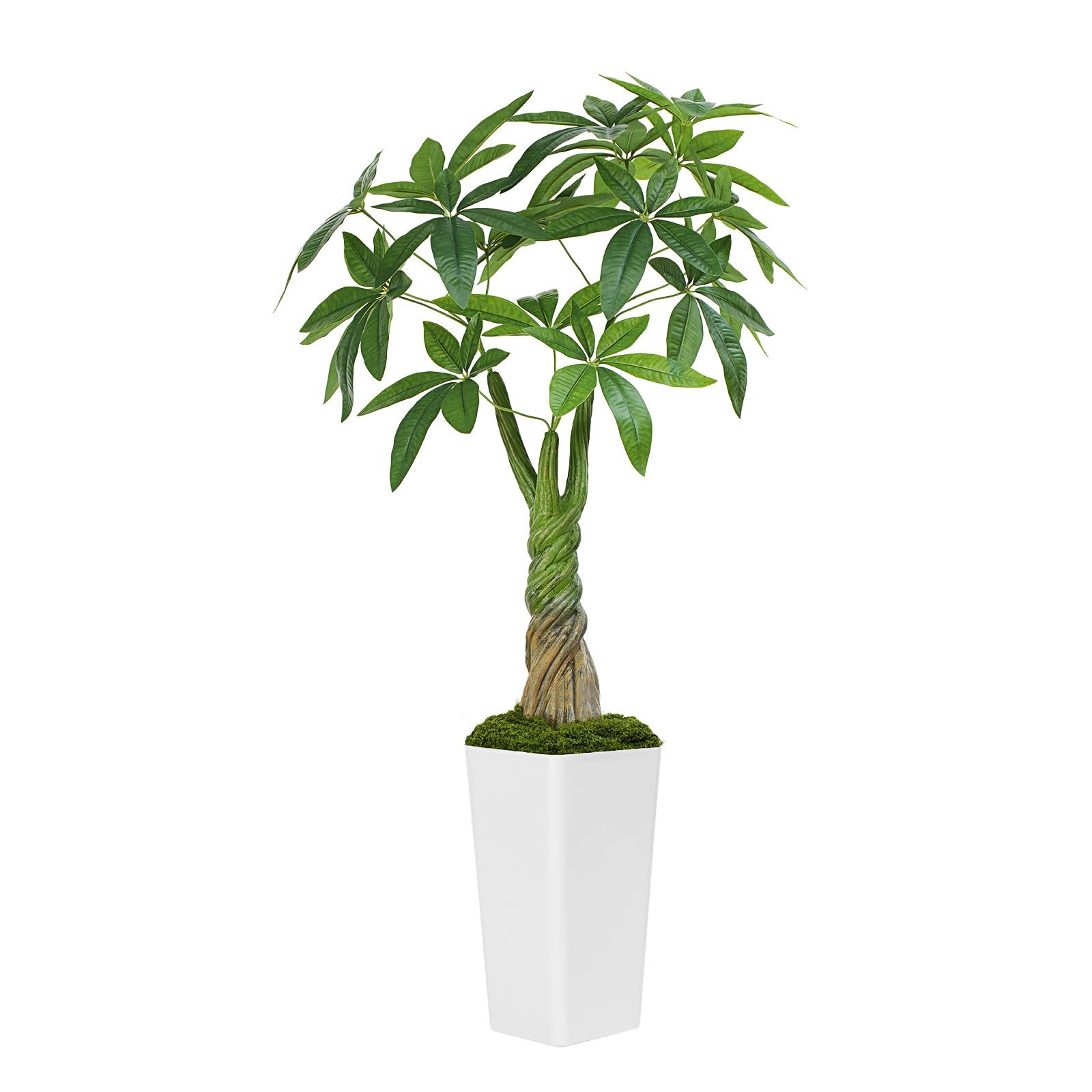 Keeplush【パキラ 多幸の木】高さ120cm フェイクグリーン 大型 観葉植物 フェイク 18本枝葉 光触媒 空気清浄 消臭 抗菌 白色高級鉢付き 室内用 おしゃれ インテリア 観葉植物 玄関 リビング オフィス プレゼントにｍａ 8226d03c