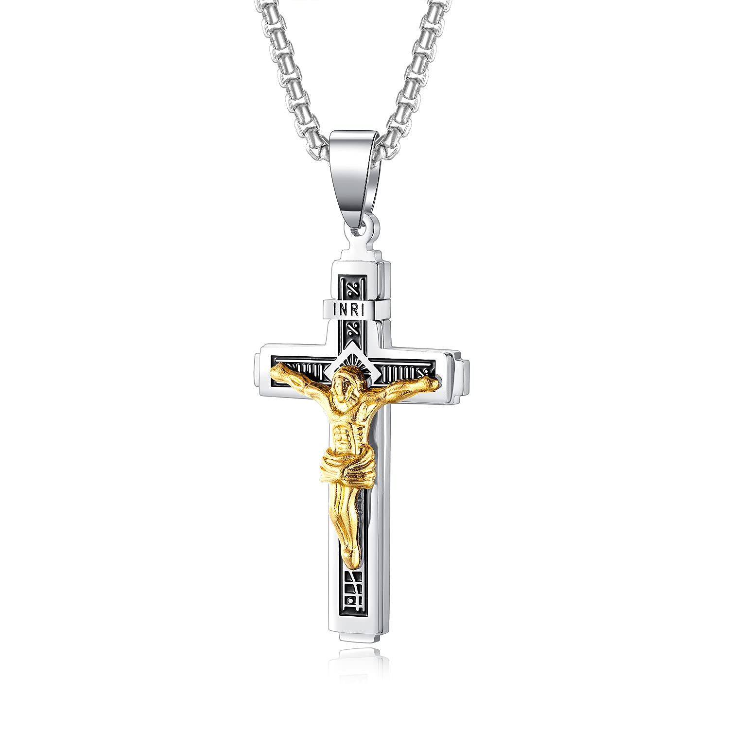 gp キリスト 18k ゴールド メンズ ネックレス ペンダント シルバー 