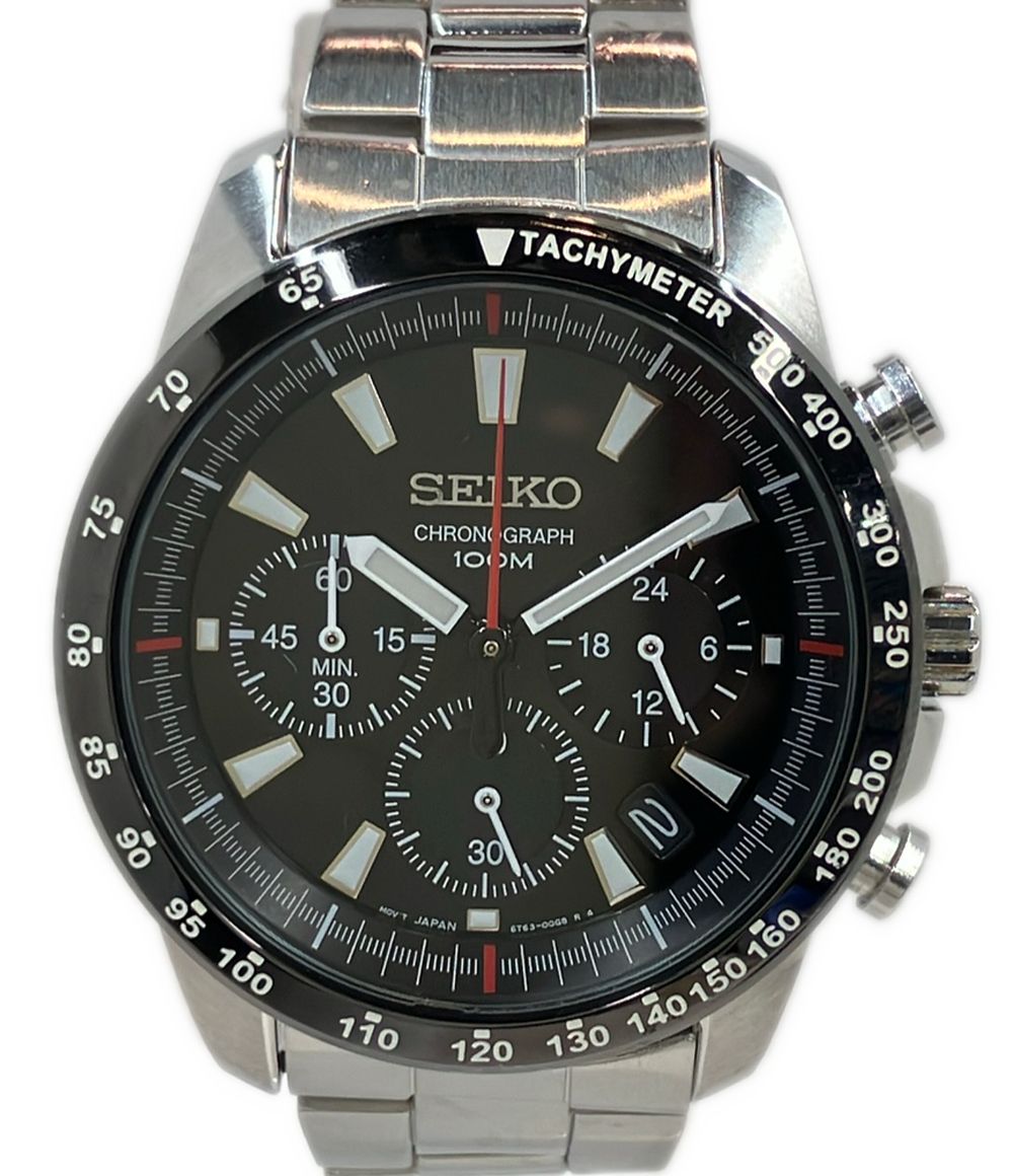 セイコー 腕時計 6T63-00D0 クオーツ ブラック メンズ SEIKO