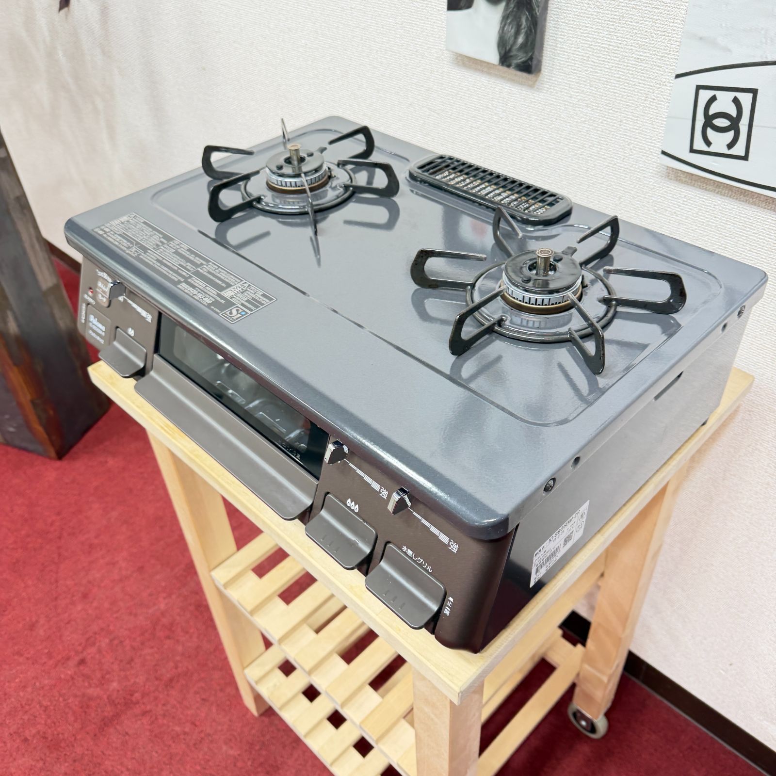 全国送料無料 超美品パロマ2口ガスコンロ 2022年製 LPガス用 洗浄/除菌 