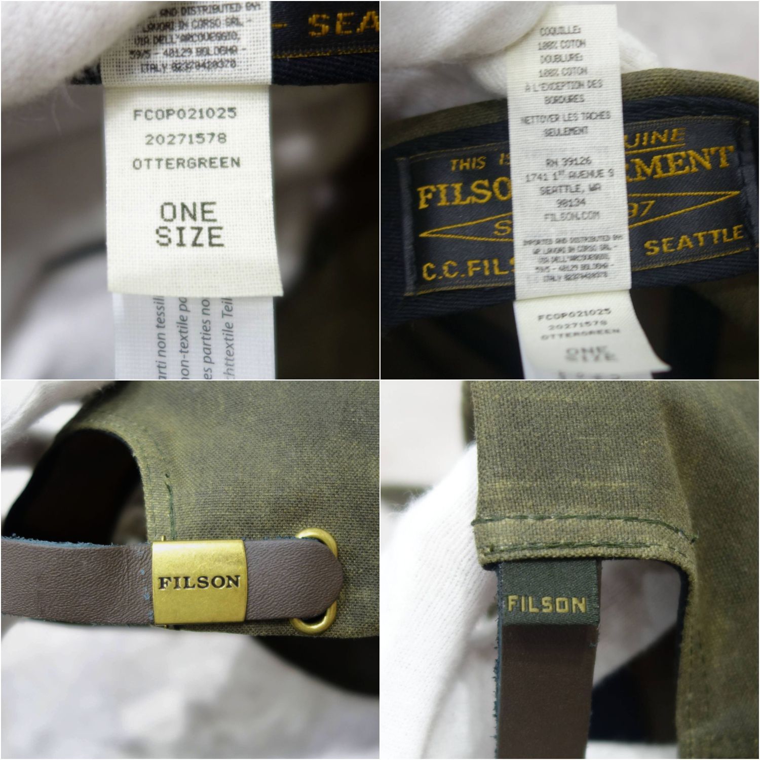 極美品 フィルソン FILSON 帽子 オイルティン ロガー キャップ OIL