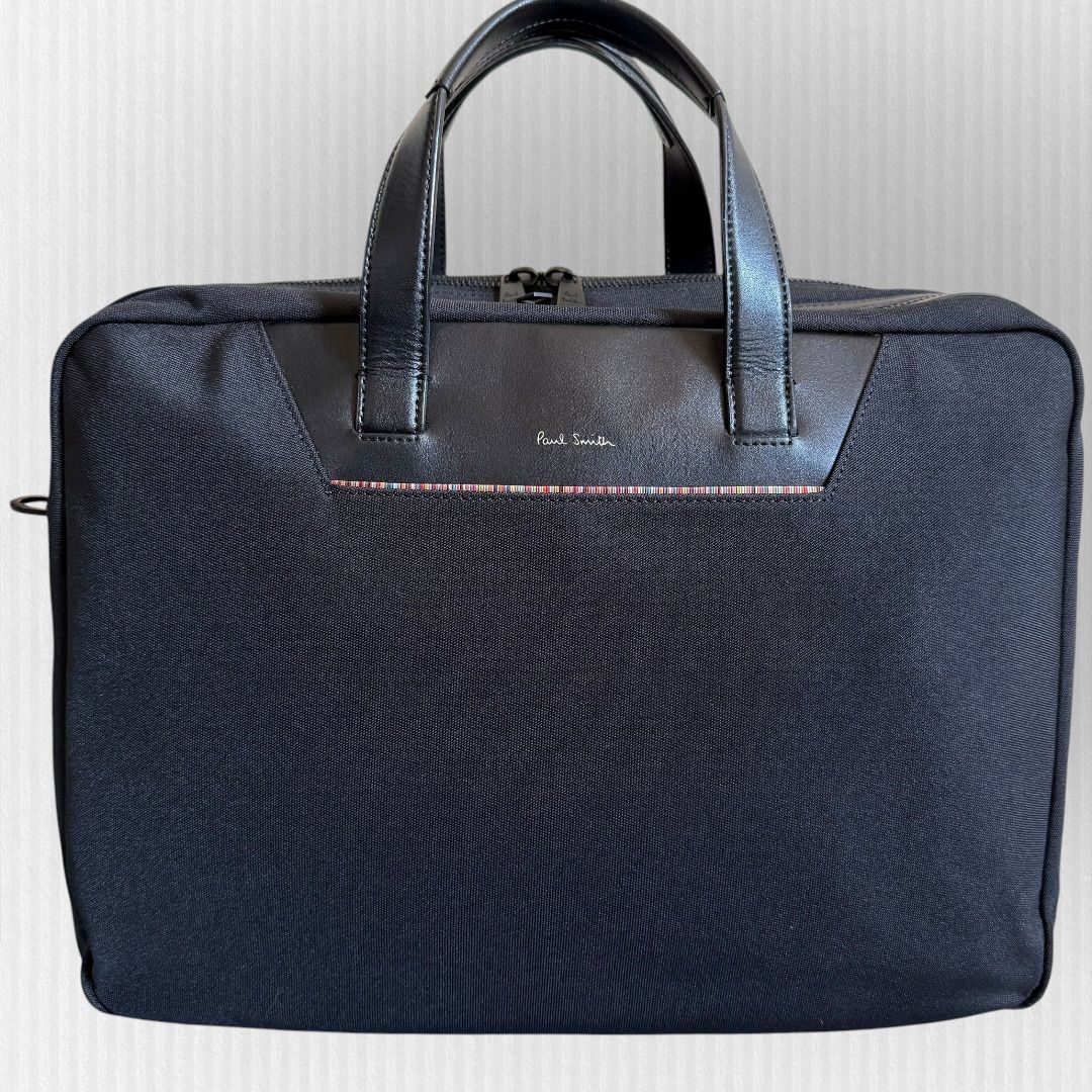 ポールスミス オールレザー 2way ビジネスバッグ ブリーフケース ブラック 美品】ポールスミス 2way ビジネスバッグ 黒 2層式 レザーコンビ