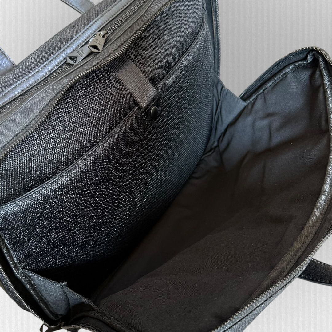 美品】ポールスミス 2way ビジネスバッグ 黒 2層式 レザーコンビ