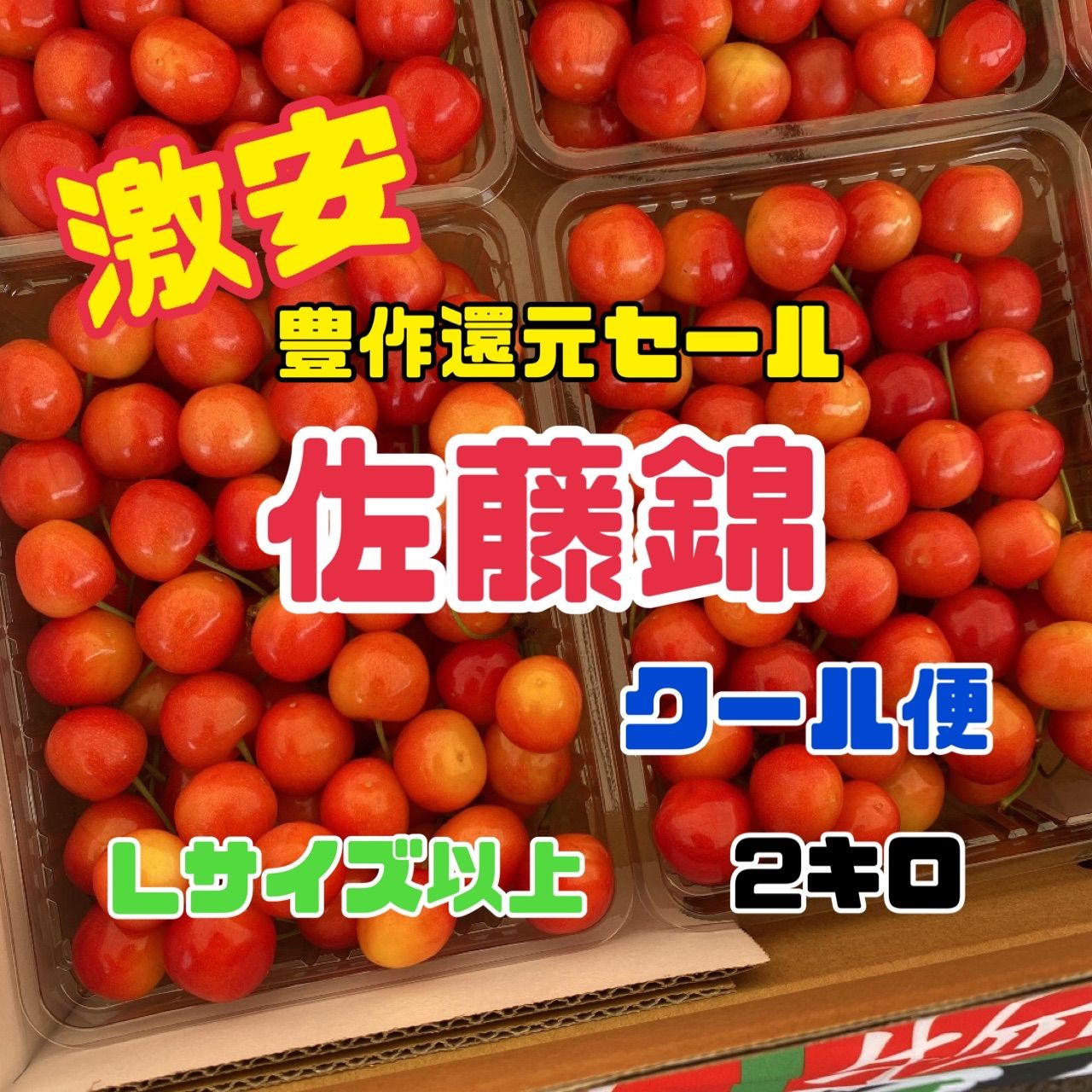 北海道産 佐藤錦 約2kg Lサイズ以上 予約受付中 - メルカリ