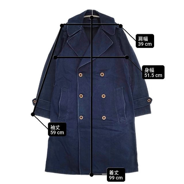 45R/45rpm インディゴサテンコート 定価59400円 トレンチコート