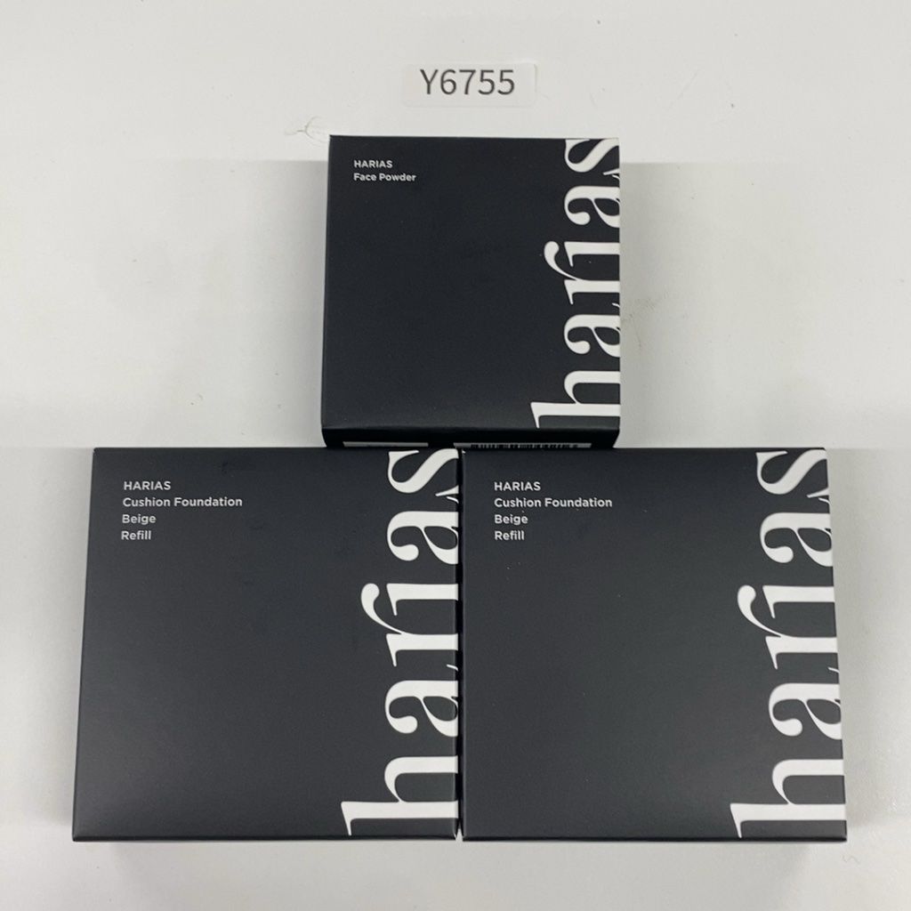 Y6755 K HARIAS ハリアス フェイスパウダー／HARIAS ハリアス クッションファンデーション ベージュ レフィル 15g 2個 計3点セット 7,110円