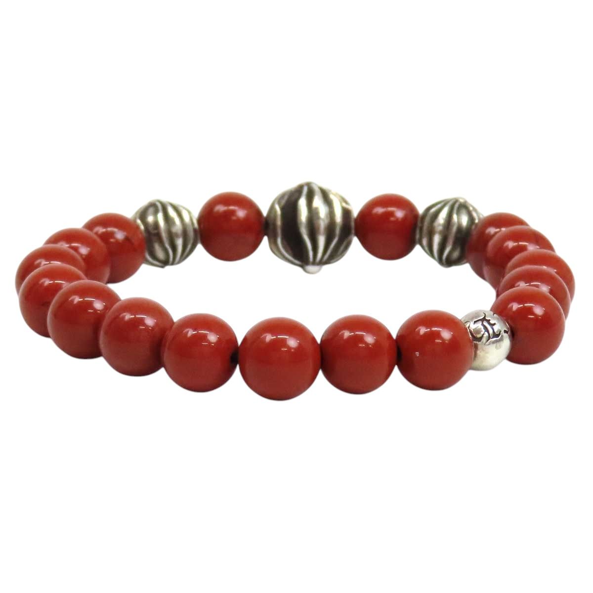 クロムハーツ BEAD 8mm ビーズ ブレスレット ユニセックス レッド